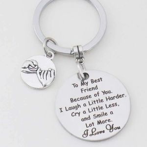 To My Best Friend...Round Charm Keychain